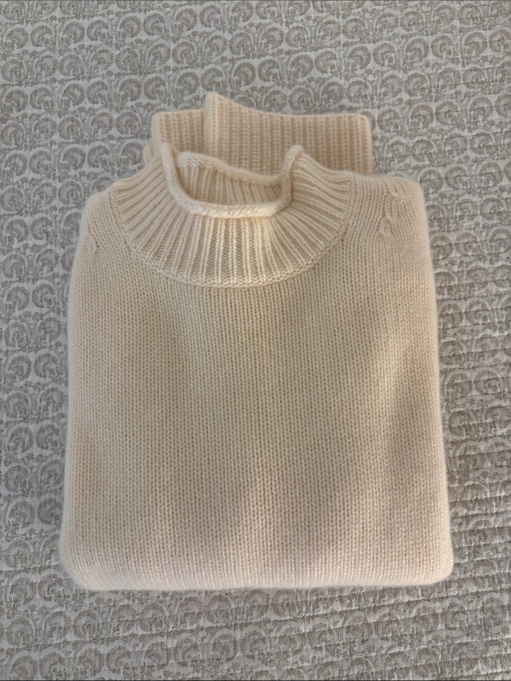 J Crew Crewneck Cream Cashmere Sweater XL - Picture 5 of 5